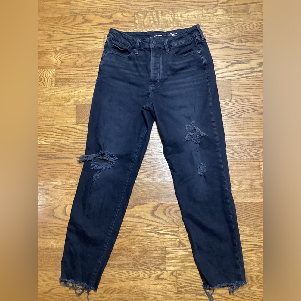 Old Navy Trinity Black OG straight jeans. Size 8